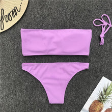Load image into Gallery viewer, Solid Color Bikini Split Swimsuit
