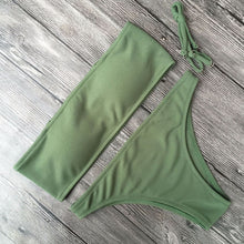 Load image into Gallery viewer, Solid Color Bikini Split Swimsuit
