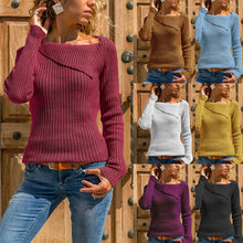 Load image into Gallery viewer, Long-sleeved Solid Color Sweater Top Casual Bottoming Sweater
