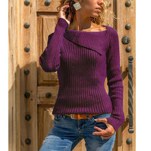 Load image into Gallery viewer, Long-sleeved Solid Color Sweater Top Casual Bottoming Sweater
