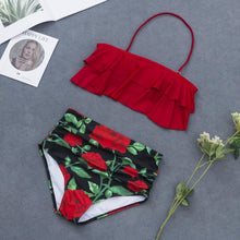 Load image into Gallery viewer, High Waist Bathing Suit Plus Size Swimwear Push Up Bikini Set Vintage Beach Wear
