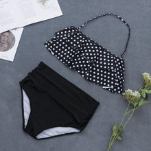 Load image into Gallery viewer, High Waist Bathing Suit Plus Size Swimwear Push Up Bikini Set Vintage Beach Wear
