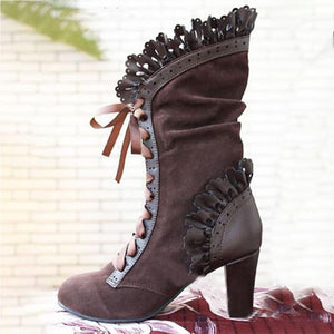 Women's high-heeled front with large size women's booties