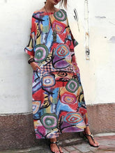 Load image into Gallery viewer, Ink Floral Print Dress Bohemian Sleeve Sleeve Skirt

