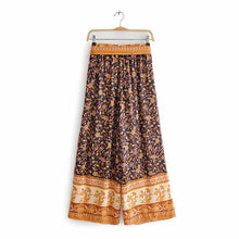 Load image into Gallery viewer, High Waistband Wide Tube Leg Pants Bohemian Print Waist Trousers
