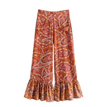 Load image into Gallery viewer, Bohemian Printed Stitching Pocket Flared Pants
