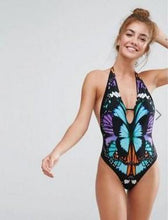 Load image into Gallery viewer, Butterfly Print One Piece Swimsuit Swimwear
