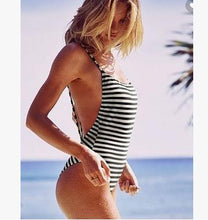 Load image into Gallery viewer, Striped Printed One Piece Bikini
