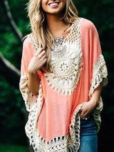 Load image into Gallery viewer, Bohemian Stitching Openwork Hook Beach Blouse
