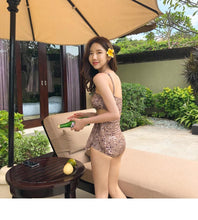 Load image into Gallery viewer, INS Floral Tube Top High Waist One Piece Swimsuit
