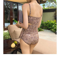 Load image into Gallery viewer, INS Floral Tube Top High Waist One Piece Swimsuit
