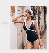 Load image into Gallery viewer, Sexy Stitching Triangle One Piece Swimsuit
