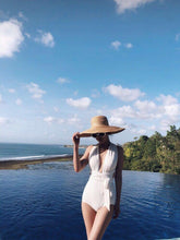 Load image into Gallery viewer, White Piece Lace Up Swimsuit
