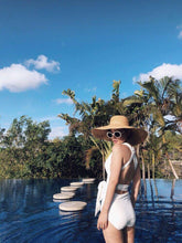 Load image into Gallery viewer, White Piece Lace Up Swimsuit

