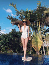 Load image into Gallery viewer, White Piece Lace Up Swimsuit
