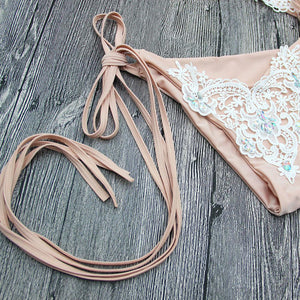Sexy Sequined Lace Split Sexy Swimsuit