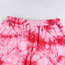 Load image into Gallery viewer, Women&#39;s Pink Purple Tie-Dye Casual Wide Leg Pants
