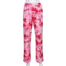 Load image into Gallery viewer, Women&#39;s Pink Purple Tie-Dye Casual Wide Leg Pants
