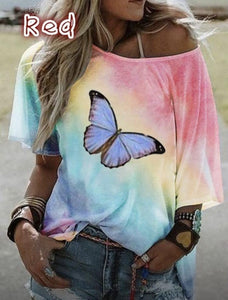 Women's Explosive Tops Fashion Loose Printed Short-sleeved T-shirt