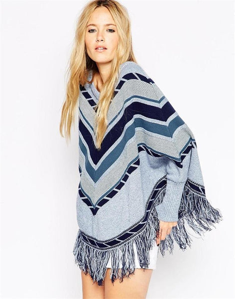 Long Sleeve Tassel Loose Winter Sweater