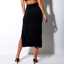 Load image into Gallery viewer, Women&#39;s Summer High Waist Slit Drawstring Bag Hip Slim Bottoming Skirt
