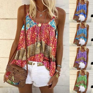 Summer New Product Loose Print Camisole Vest Top