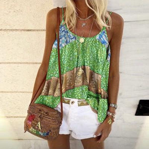 Summer New Product Loose Print Camisole Vest Top