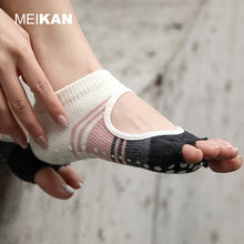 Load image into Gallery viewer, Five-fingered Crashing Yoga Socks Fitness Floor Socks Pilates Professional Anti-slip Dance Socks
