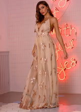 Load image into Gallery viewer, Sexy long dress with suspenders and big sequins
