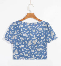 Load image into Gallery viewer, New printed short-sleeved sexy lace-up shirt in summer
