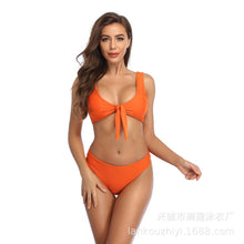 Load image into Gallery viewer, bikini lady sexy print triangle split swimsuit
