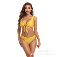 Load image into Gallery viewer, bikini lady sexy print triangle split swimsuit
