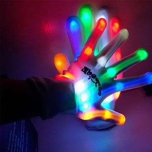 Christmas Eve hand bone gloves led colorful gloves