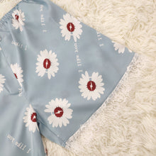 Load image into Gallery viewer, Summer ice silk suit sling shorts small daisy pajamas lovely fresh sweet two sets of home clothes pajamas
