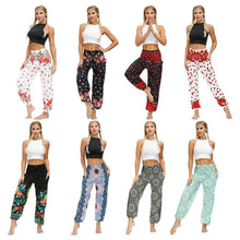 Load image into Gallery viewer, Bohemian new floral digital printing women&#39;s casual sports Yoga Pants loose corset pants wholesale
