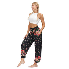 Load image into Gallery viewer, Bohemian new floral digital printing women&#39;s casual sports Yoga Pants loose corset pants wholesale
