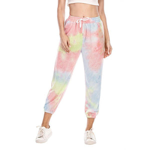New Women's Tie-dye Casual Sweatshirt Sports Trousers