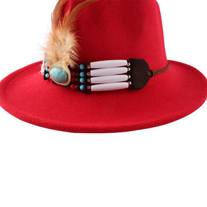 New Style Female Fashion British Bazz Feather Top Hat