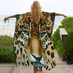New Tiger Print Beach Sunscreen Shirt Loose Sexy Cover up