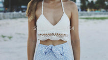 Load image into Gallery viewer, Handmade Knit Bikini Solid Color Sling Top
