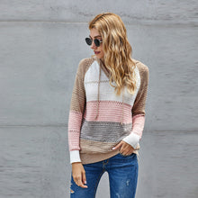 Load image into Gallery viewer, Street Fashion Autumn and Winter Knitted Hoodie Sweater Women Wear Long-sleeved Blouse

