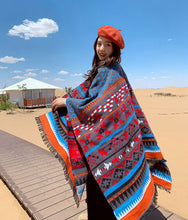 Load image into Gallery viewer, Nepal Tibet ethnic wind cloak, female hooded cloak coat scarf
