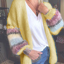 Load image into Gallery viewer, Striped Mohair Sweater Women&#39;s Autumn and Winter Knit Cardigan
