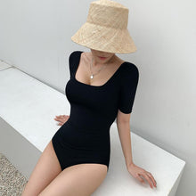 Load image into Gallery viewer, One Piece Swimsuit Women Slim Back Platycodon Square Collar Small Fresh Small Chest Bikini
