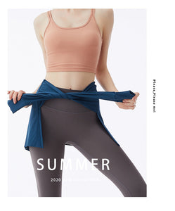 Summer New Yoga Clothes Sports Hip Cover Ins Online Celebrity Fitness Suit with Hip-covering Yoga Clothes for Women