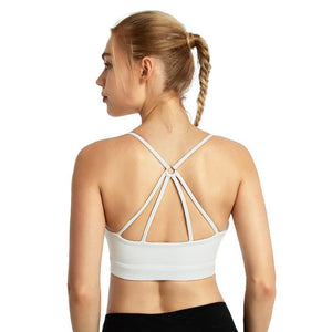 Yoga vest sexy back nude fitness exercise lightweight shockproof gather running bra