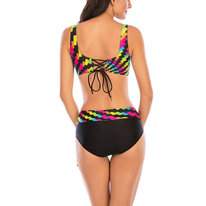 Bunting pattern swimsuit