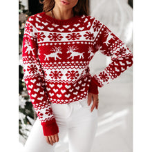 Load image into Gallery viewer, Knitted sweater women Christmas elk long-sleeved knitted sweater
