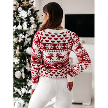 Load image into Gallery viewer, Knitted sweater women Christmas elk long-sleeved knitted sweater
