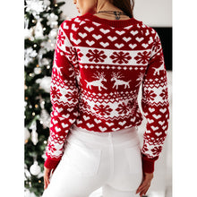 Load image into Gallery viewer, Knitted sweater women Christmas elk long-sleeved knitted sweater
